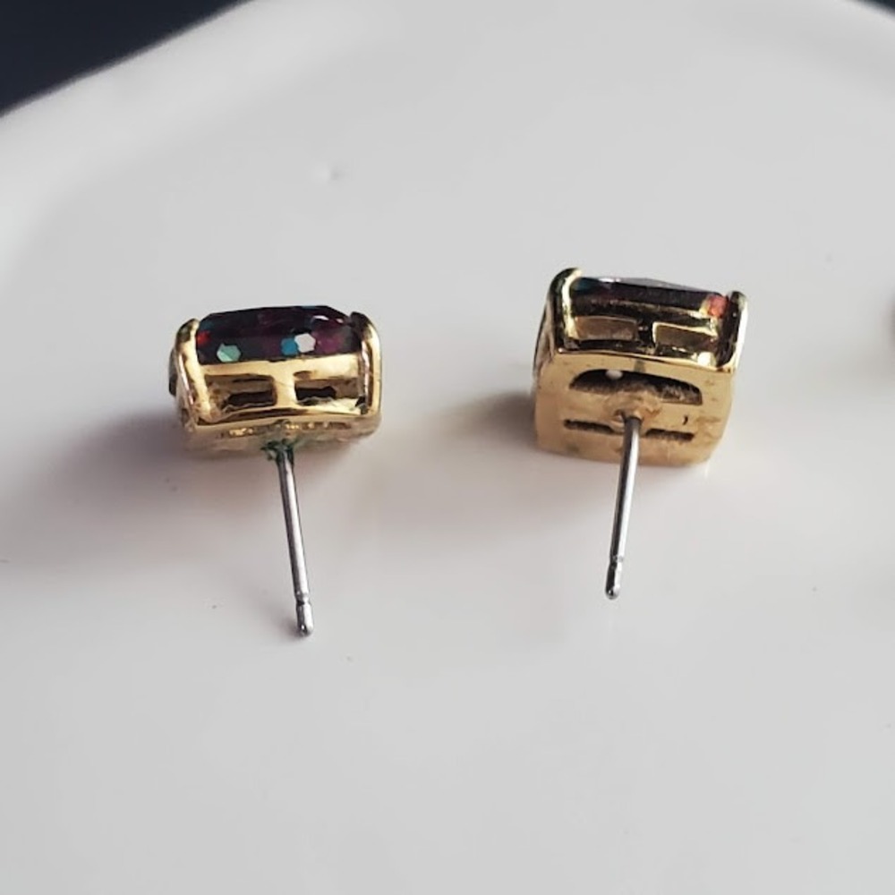 Kate Spade New York Small Gumdrop Stud Earrings Multi Glitter Gold Tone - Picture 6 of 8